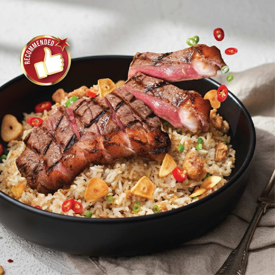 Dry Aged Beef Fried Rice with Beef Crackling 
