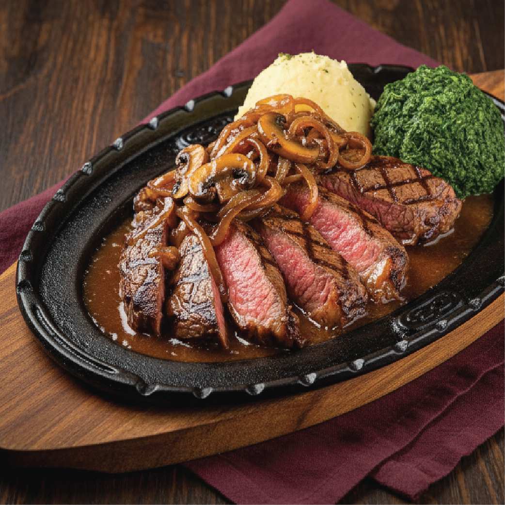 Grilled Sirloin Steak with Brown Sauce