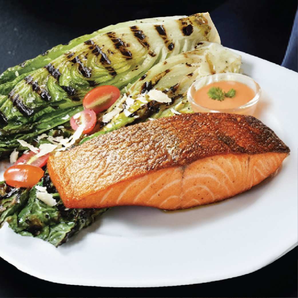 Grilled Salmon with Grilled Cos