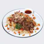 Kurobuta Pork with Pork crackling fried rice