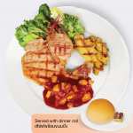 Kurobuta Pork T-Bone with Pineapple Sauce 280 g.