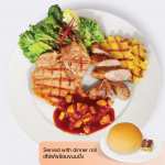 Kurobuta Pork T-Bone with Pineapple Sauce 250 g.